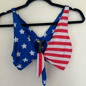 Beach Riot Dallas America RED WHITE BLUE bikini top